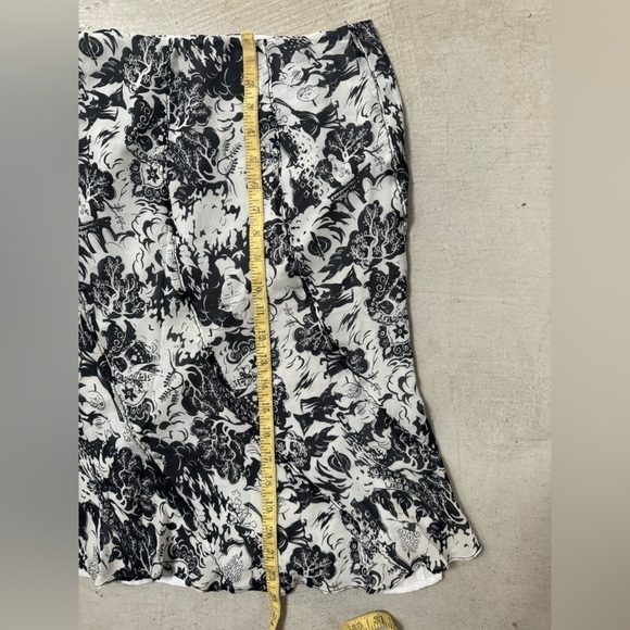 VINTAGE DRAMA SAMURAI GRAPHIC PRINT CHIFFON SKIRT - Picture 9 of 9